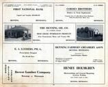 First National Bank, Cordes Brothers, E.A. Lueders, Dower Lumber, Henry Holmgren, Henning Oil Co., Otter Tail County 1925